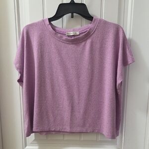 Zenana Dusty Lilac Short Sleeve Crew Boxy Top